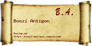 Boszi Antigon névjegykártya